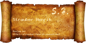Strauber Henrik névjegykártya